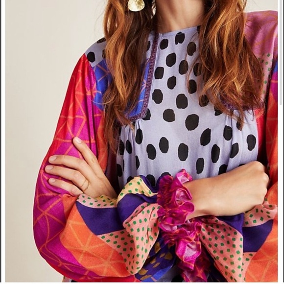 New! Bl^nK London for Anthropologie XS Miranda pesant blouse. - Picture 9 of 13